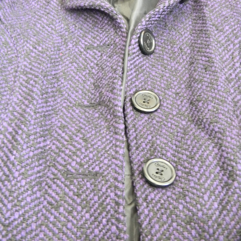 Dark Purple & Black Candies Pea Coat - Picture 6 of 8